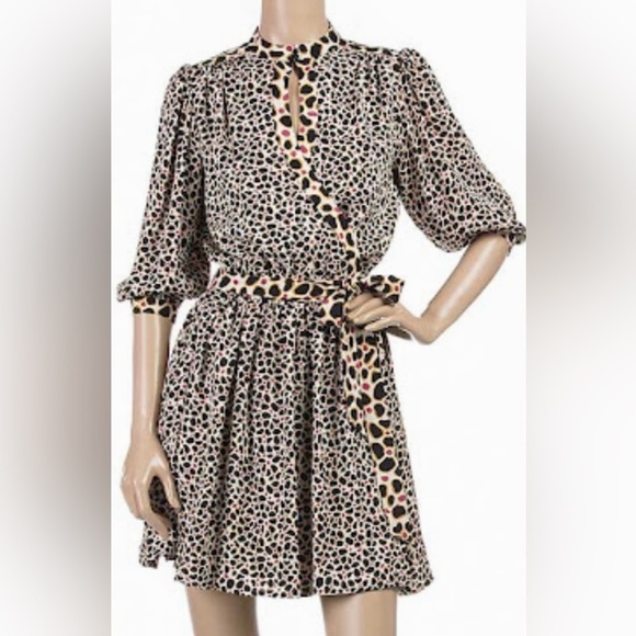 Diane Von Furstenberg Dresses & Skirts - Diane Von Furstenberg Leopard Print Stretch Silk Abel Midi Wrap Dress Size 10